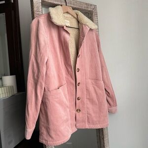 Sezane Will Jacket in Pink Corduroy
